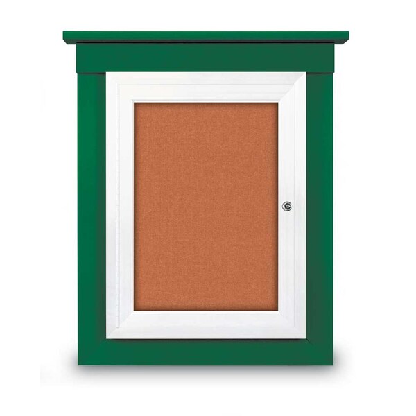 72"x36" 3-Door Enclosed Letterboard, Header, Black Felt/Walnut